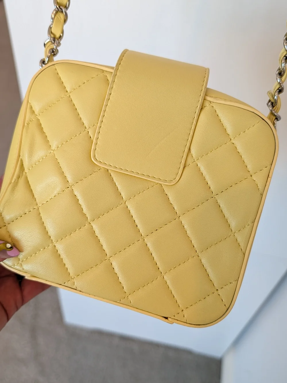 CHANEL Yellow CC Box Camara Bag In